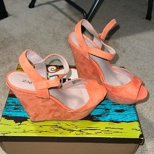 Bright salmon color wedges